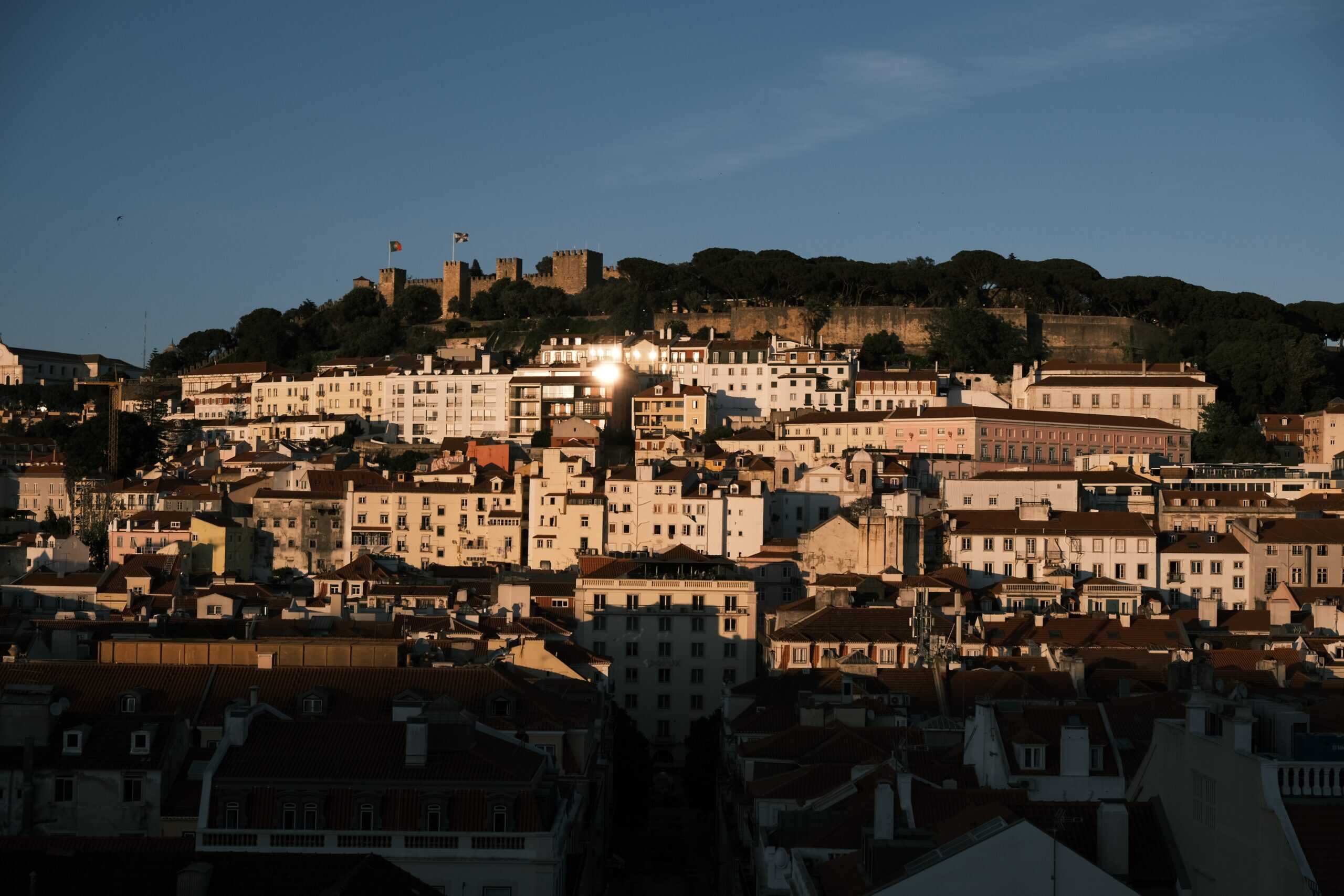 São Jorge Castle standing on a hilltop with views over Lisbon's rooftops