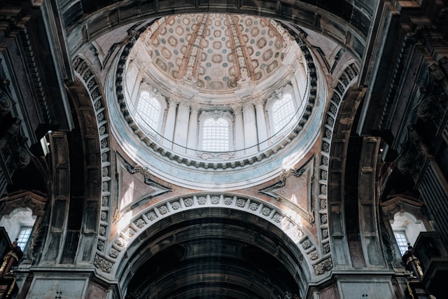 Interior view of the cupola in the Mafra Palace